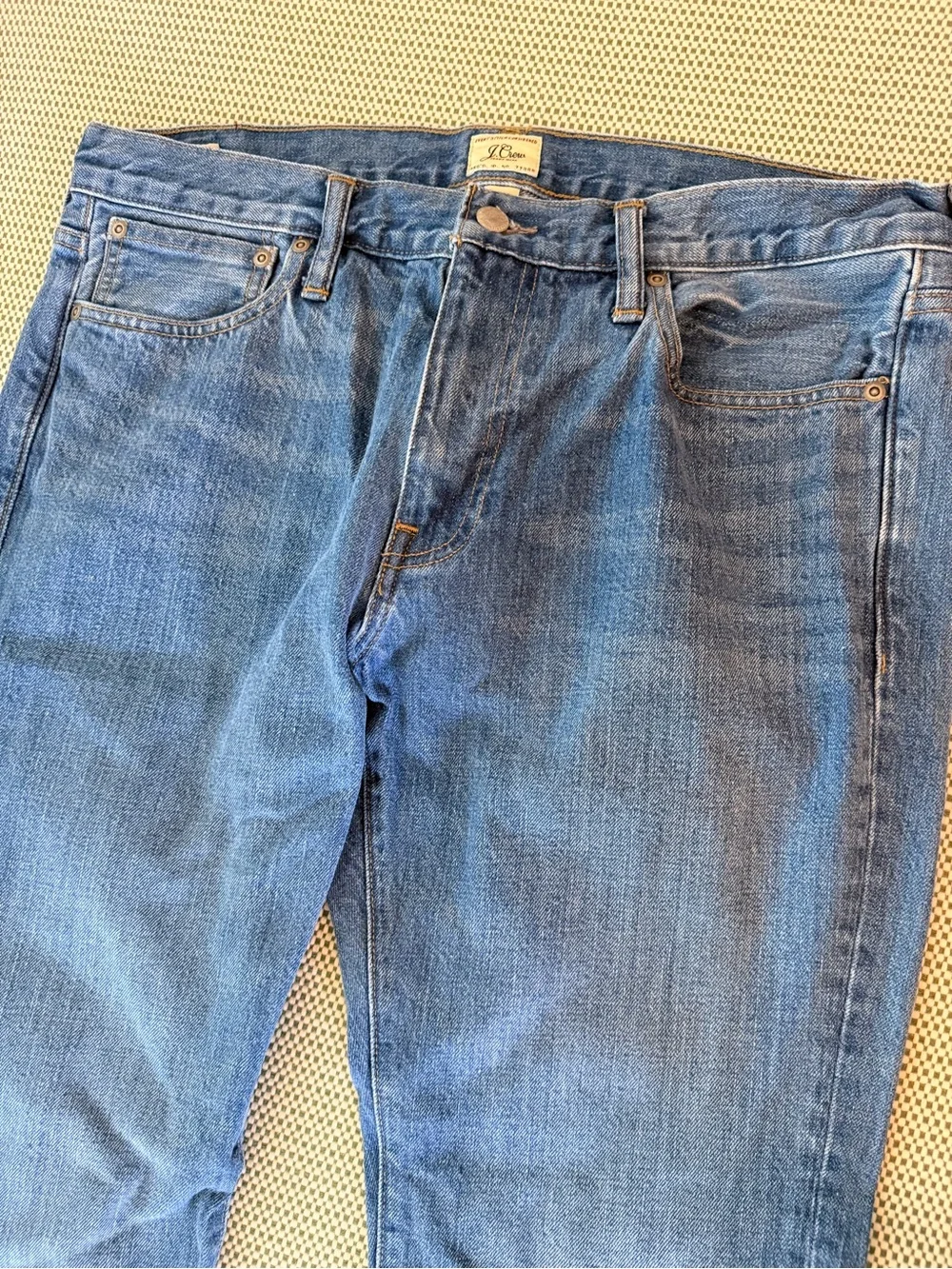 J. Crew Men's Slim-Straight Jeans in Medium Blue Wash #112